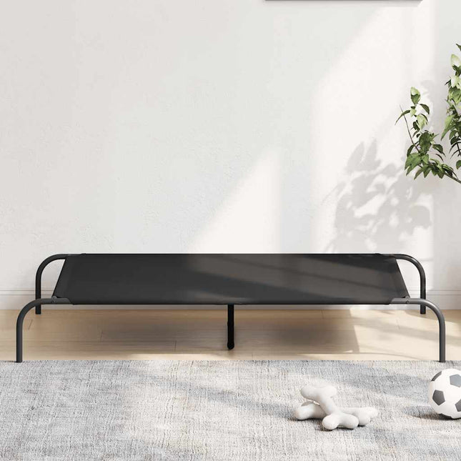 løftet hundeseng 130x80x20 cm oxfordstof og stål sort