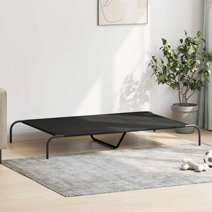løftet hundeseng 150x90x20 cm oxfordstof og stål sort