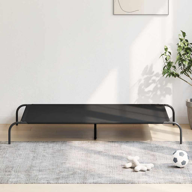 løftet hundeseng 150x90x20 cm oxfordstof og stål sort