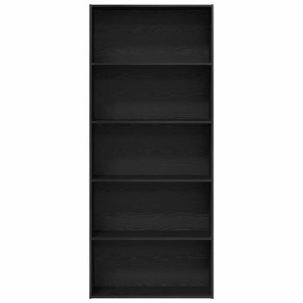bogreol 80x30x189 cm konstrueret træ sort egetræ