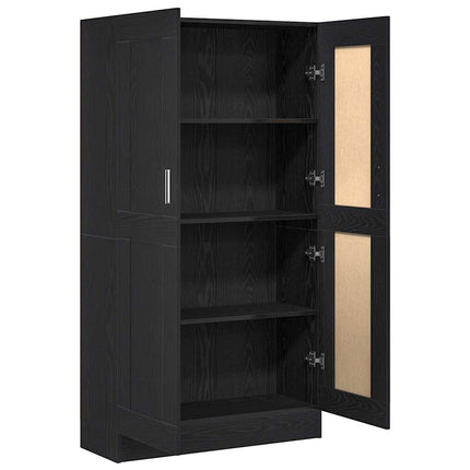 Bogskab Sort eg 82,5 x 30,5 x 150 cm Konstrueret træ