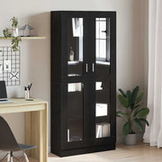 Bogskab Sort eg 82,5 x 30,5 x 185 cm Konstrueret træ
