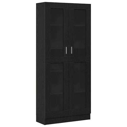 Bogskab 4 niveauer 82,5 x 30,5 x 185 cm Konstrueret træ Sort eg