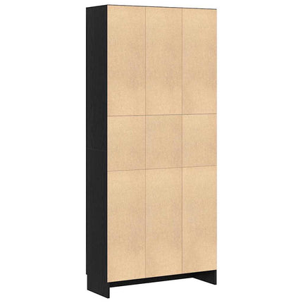 Bogskab 4 niveauer 82,5 x 30,5 x 185 cm Konstrueret træ Sort eg