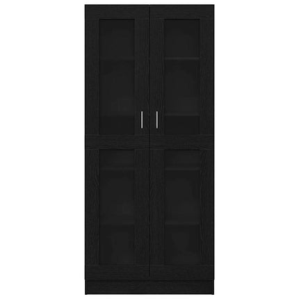 Bogskab 4 niveauer 82,5 x 30,5 x 185 cm Konstrueret træ Sort eg