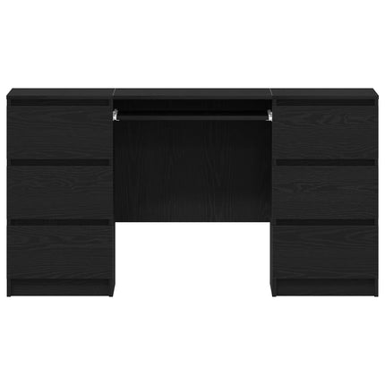 Bord med skuffe Sort eg 140 x 50 x 76 cm Konstrueret træ