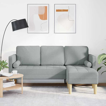 Sofa Sæt med pude Lysegrå Polyester