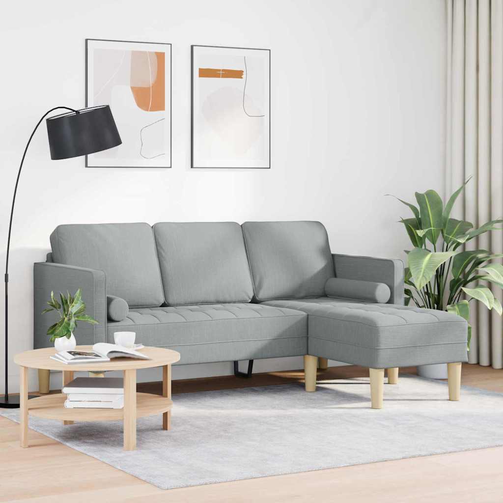 Sofa Sæt Lysegrå 173 x 131 x 67 cm Stof