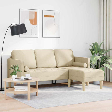 Sofa Sæt med pude Creme Polyester