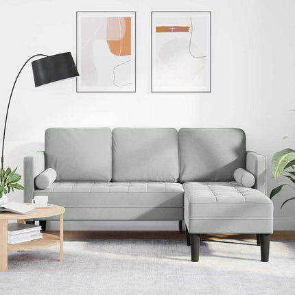 Sofa Sæt med pude Lysegrå Polyester