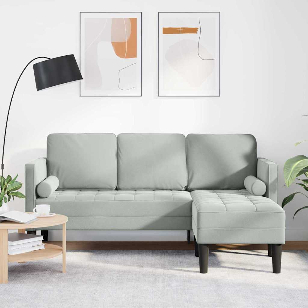 Sofa Sæt Lysegrå 173 x 131 x 67 cm Fløjl