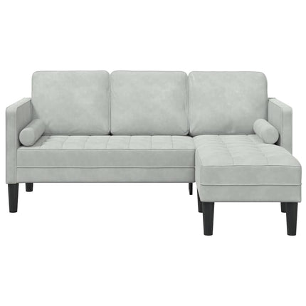 Sofa Sæt med pude Lysegrå Polyester