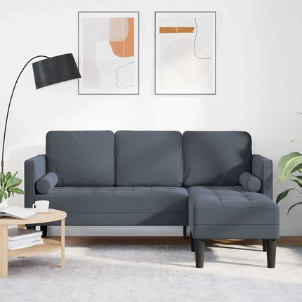 Sofa Sæt med pude Mørkegrå Polyester