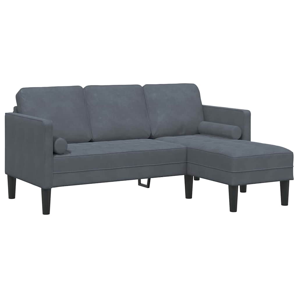 Sofa Sæt Mørkegrå 173 x 131 x 67 cm Fløjl