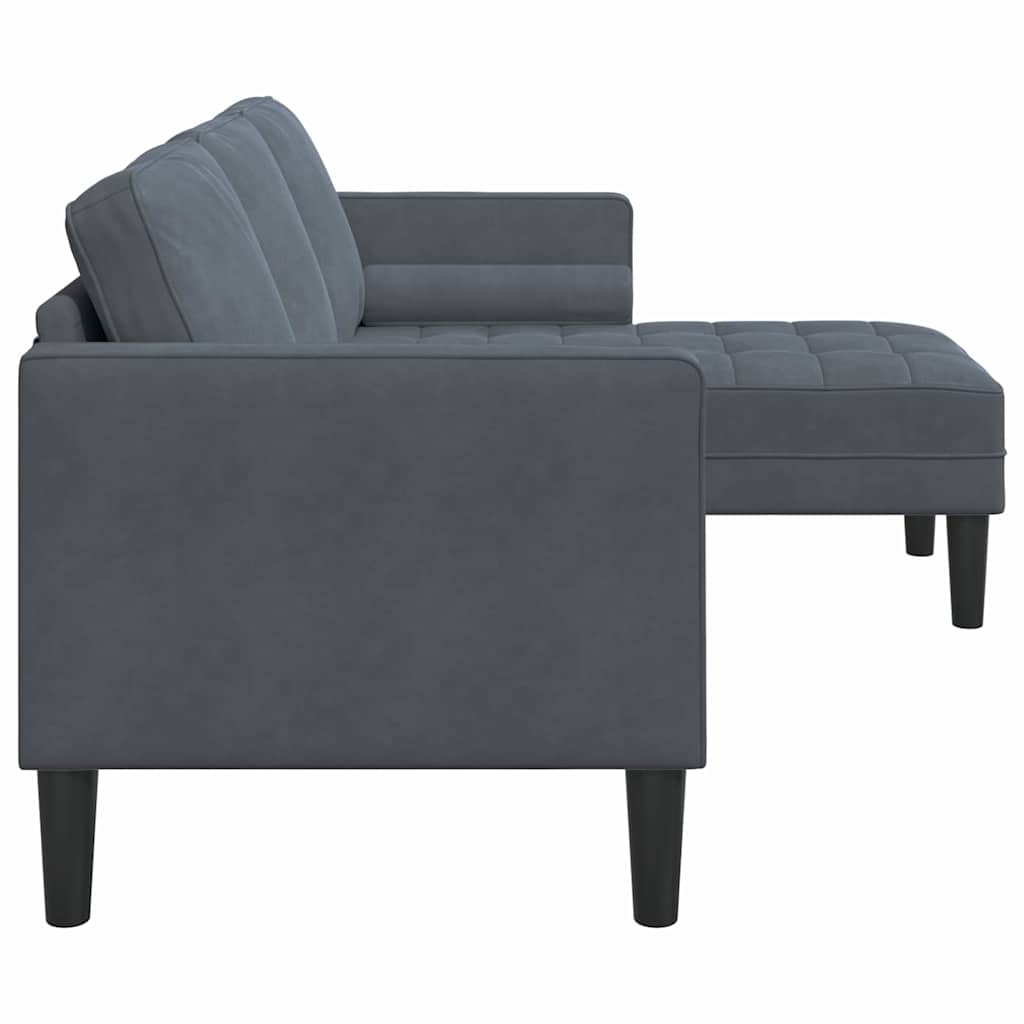 Sofa Sæt Mørkegrå 173 x 131 x 67 cm Fløjl