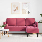 Sofa Sæt Vinrød 173 x 131 x 67 cm Fløjl
