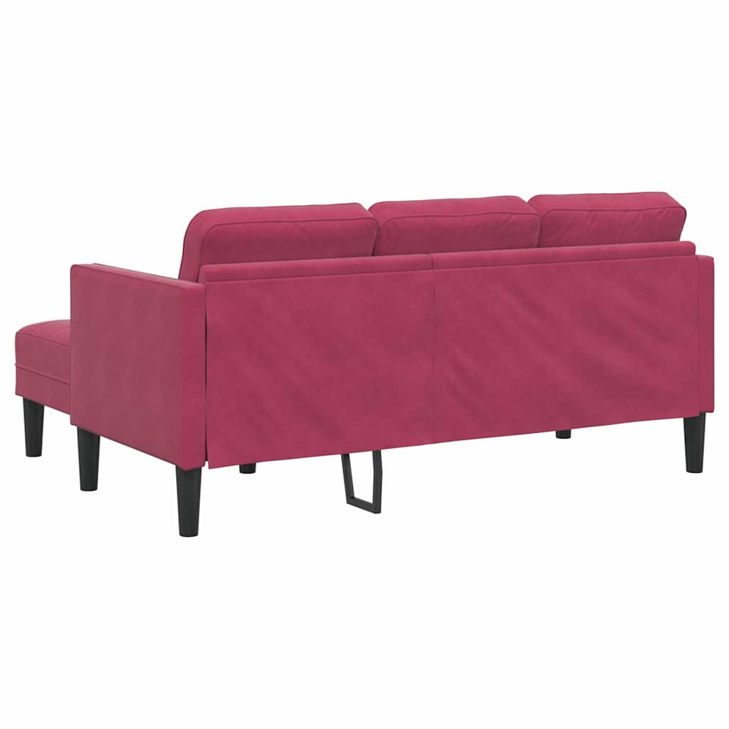 Sofa Sæt Vinrød 173 x 131 x 67 cm Fløjl