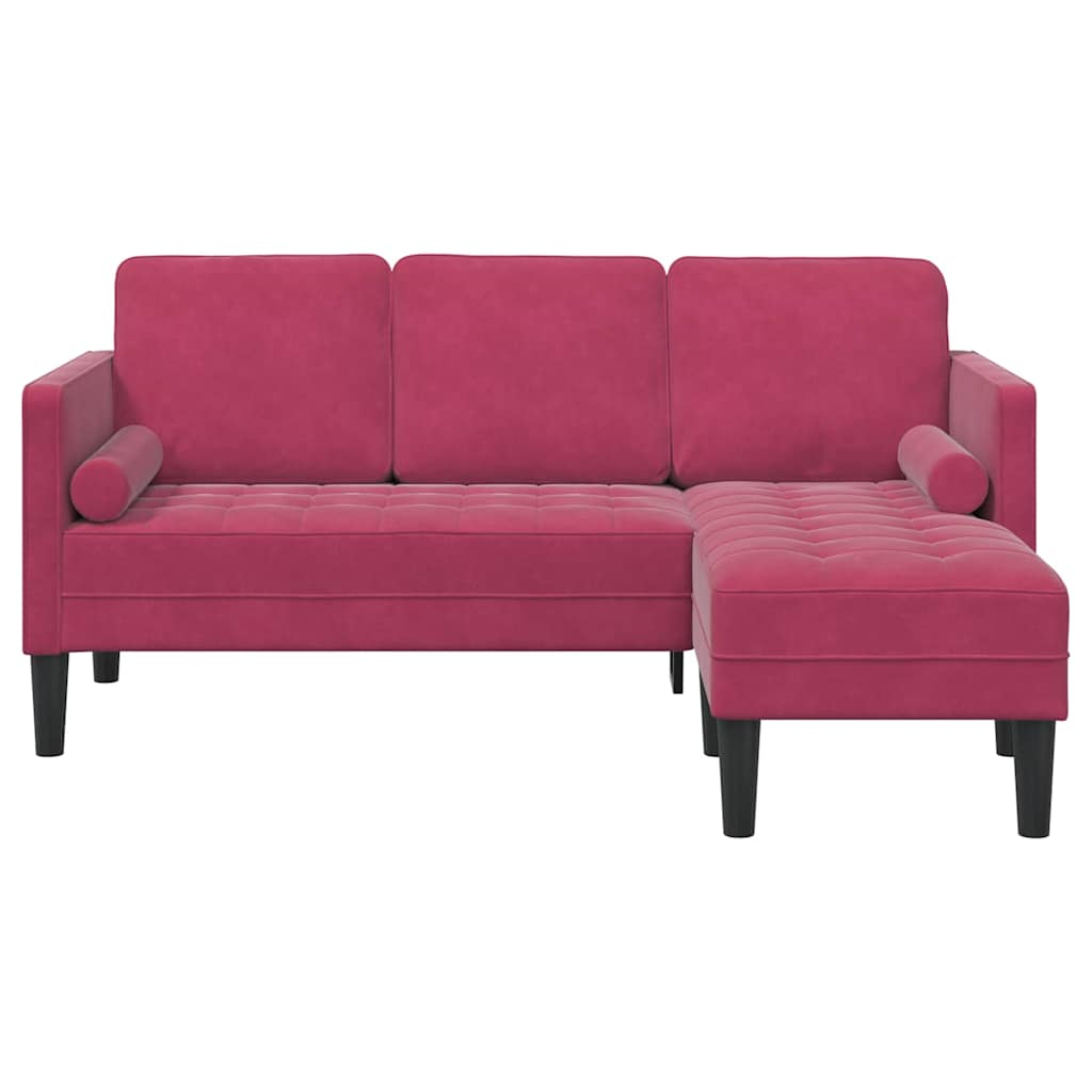 Sofa Sæt Vinrød 173 x 131 x 67 cm Fløjl
