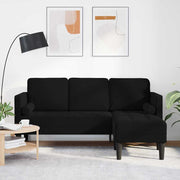 Sofa Sæt Sort 173 x 131 x 67 cm Fløjl