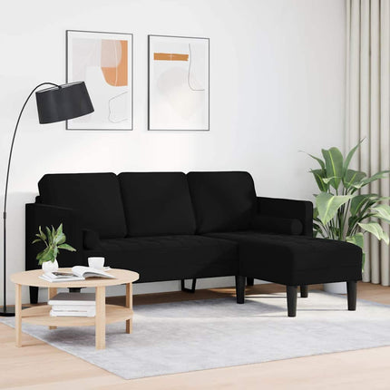 Sofa Sæt med pude Sort Polyester