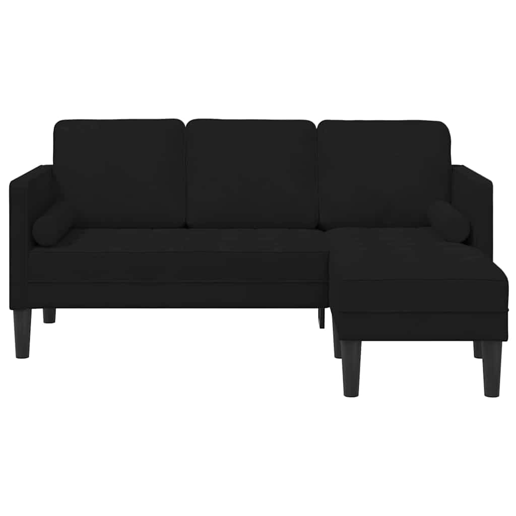 Sofa Sæt Sort 173 x 131 x 67 cm Fløjl
