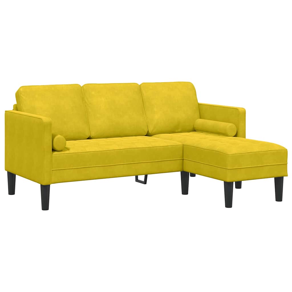 Sofa Sæt Gul 173 x 131 x 67 cm Fløjl