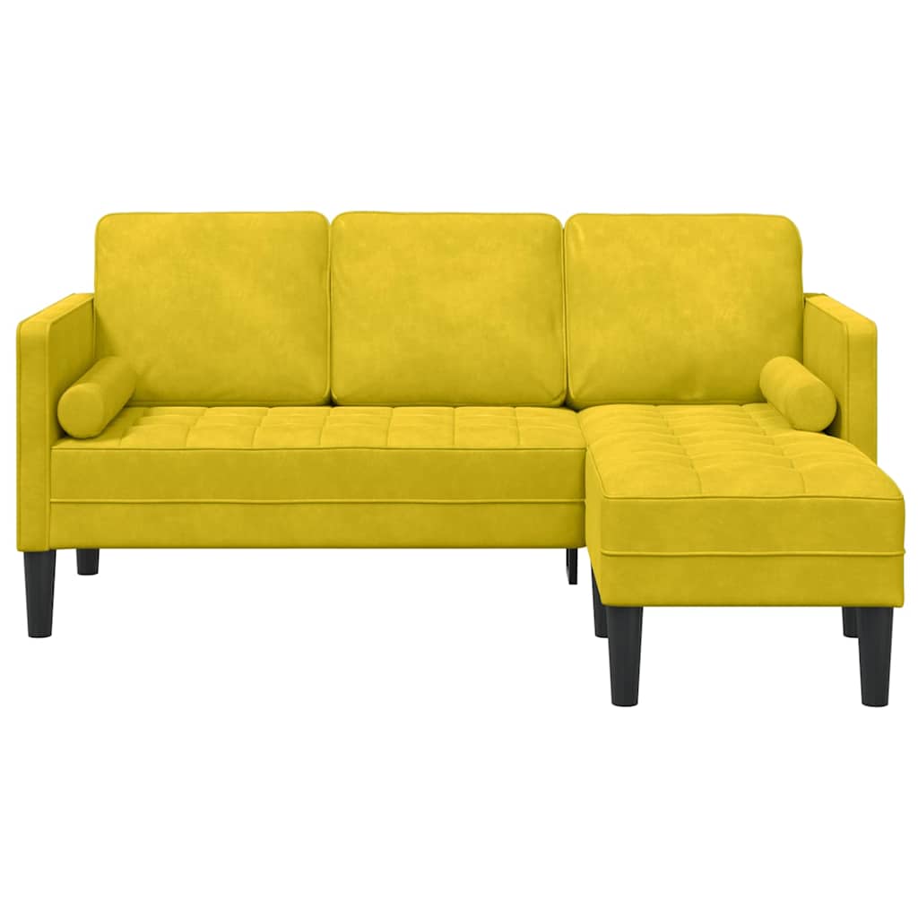 Sofa Sæt Gul 173 x 131 x 67 cm Fløjl