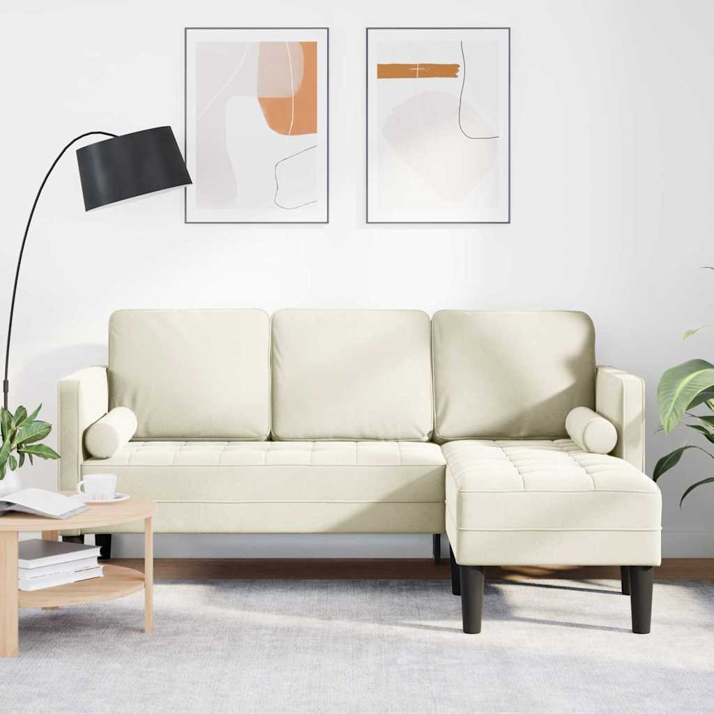 Sofa Sæt Creme 173 x 131 x 67 cm Fløjl