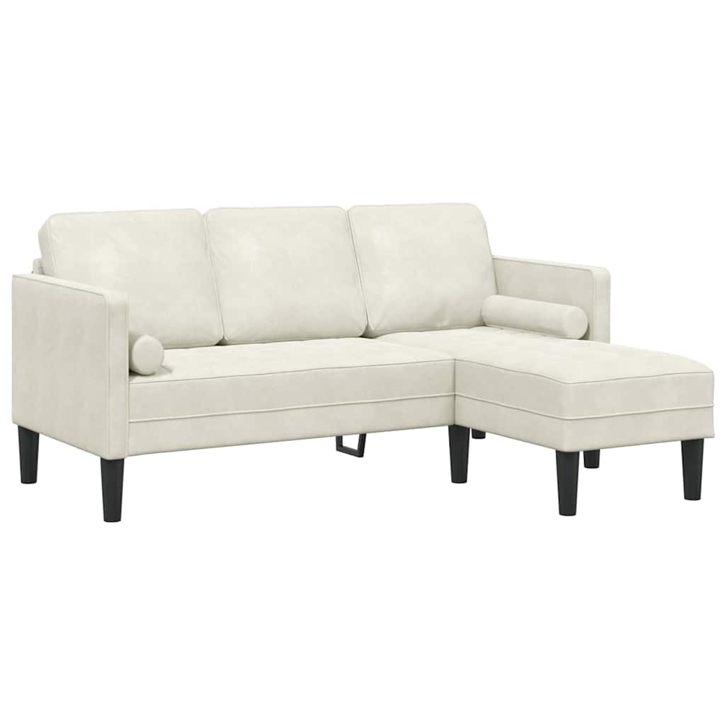 Sofa Sæt Creme 173 x 131 x 67 cm Fløjl