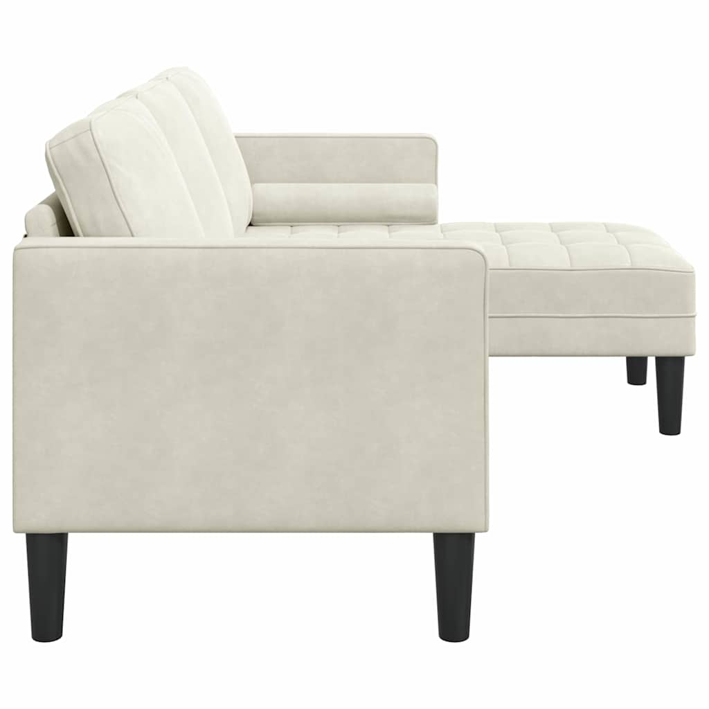 Sofa Sæt Creme 173 x 131 x 67 cm Fløjl