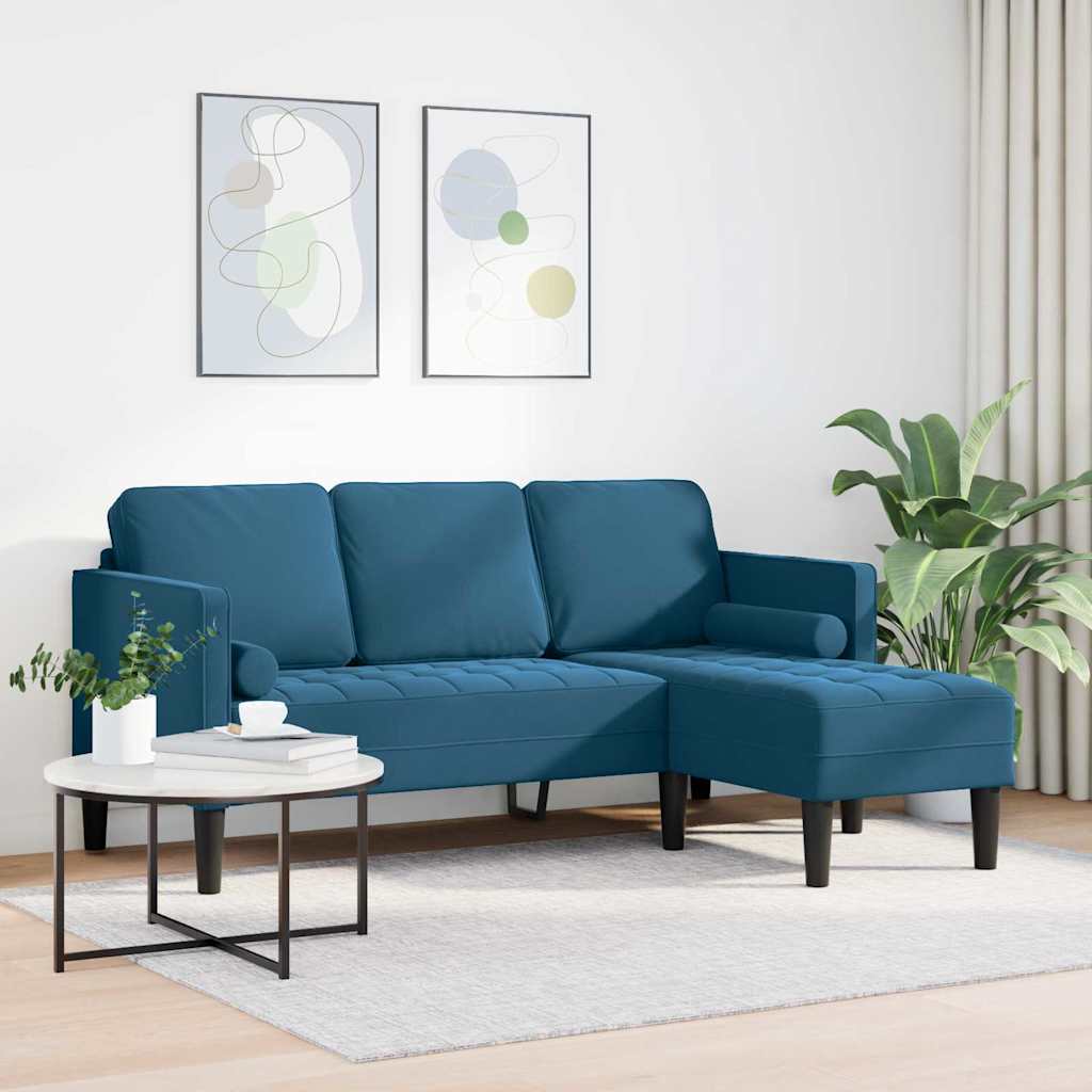 Sofa Sæt Blå 173 x 131 x 67 cm Fløjl