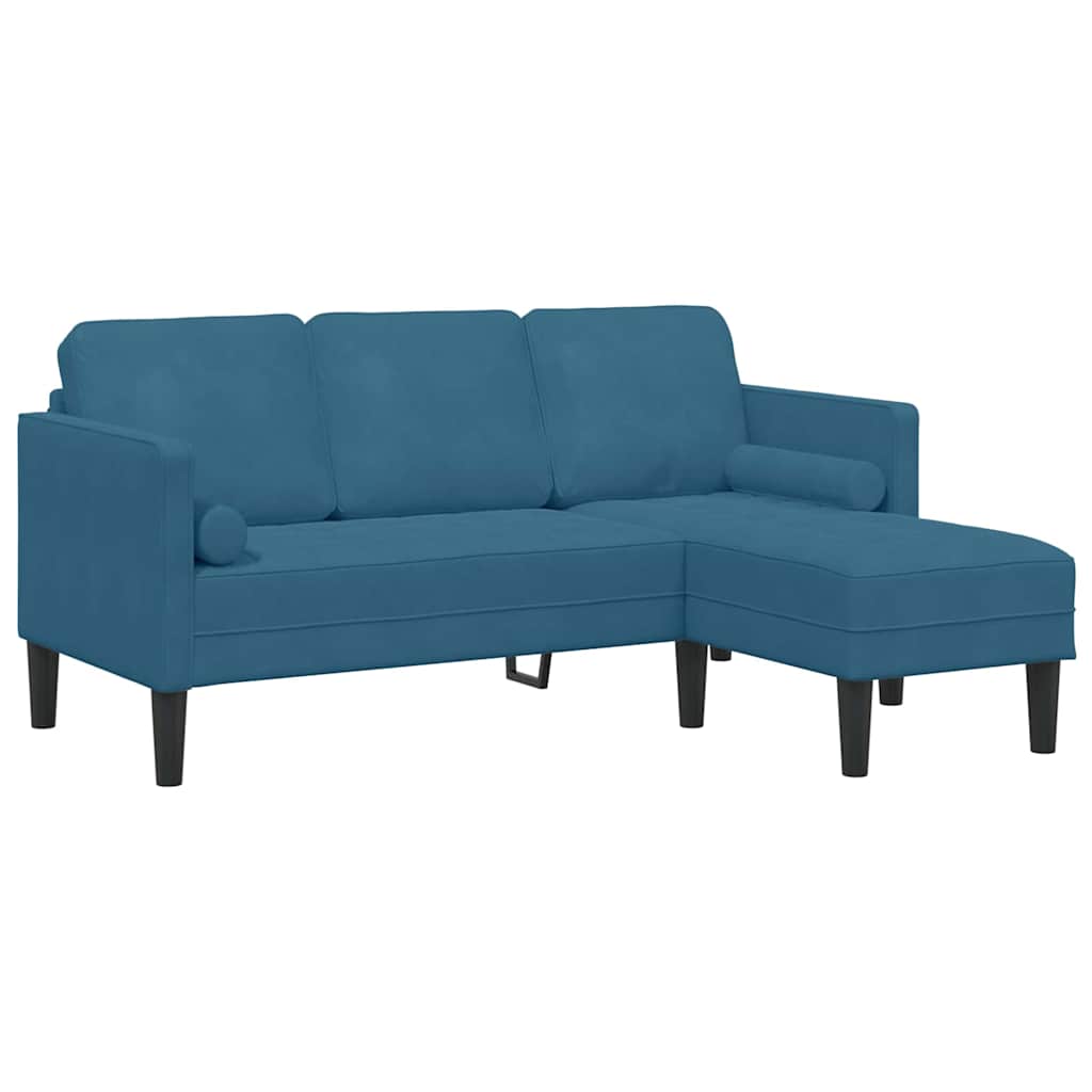 Sofa Sæt Blå 173 x 131 x 67 cm Fløjl