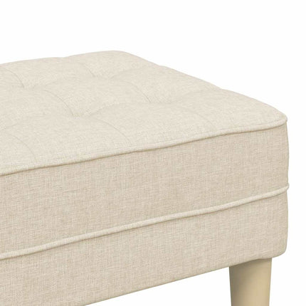 bænk med pude Linned 113 x 57 x 39 cm Stof