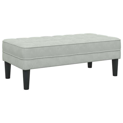 bænk med pude Lysegrå 113 x 57 x 39 cm Fløjl
