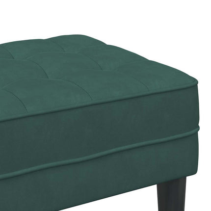 bænk med pude Mørkegrøn 113 x 57 x 39 cm Fløjl