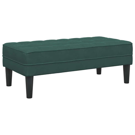 bænk med pude Mørkegrøn 113 x 57 x 39 cm Fløjl