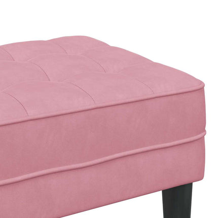 bænk med pude Lyserød 113 x 57 x 39 cm Fløjl