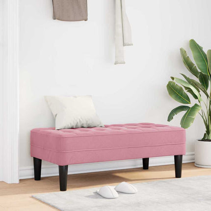 bænk med pude Lyserød 113 x 57 x 39 cm Fløjl