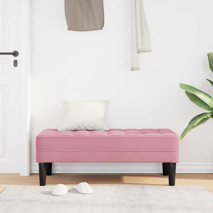 bænk med pude Lyserød 113 x 57 x 39 cm Fløjl
