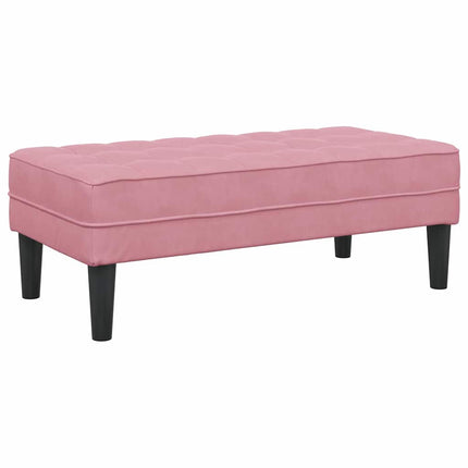bænk med pude Lyserød 113 x 57 x 39 cm Fløjl