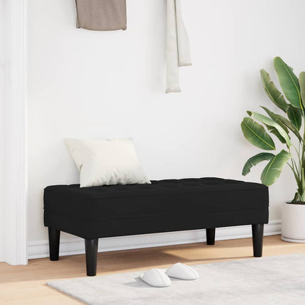 bænk med pude Sort 113 x 57 x 39 cm Fløjl