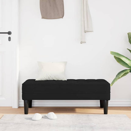 bænk med pude Sort 113 x 57 x 39 cm Fløjl