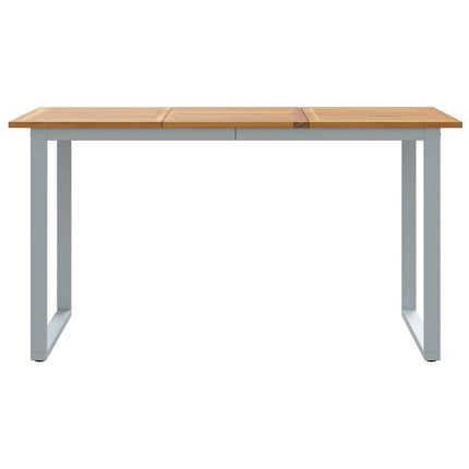 Havemøbel Bord Grå 140 x 80 x 75 cm Massivt Akacietræ