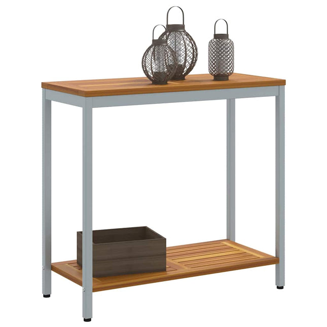 Udendørs Bord med opbevaring Naturlig og grå 80 x 35 x 75 cm