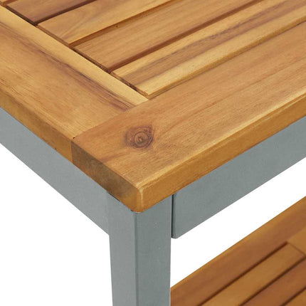 Udendørs Bord med opbevaring Naturlig og grå 110 x 35 x 75 cm