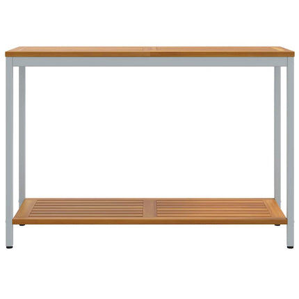 Udendørs Bord med opbevaring Naturlig og grå 110 x 35 x 75 cm