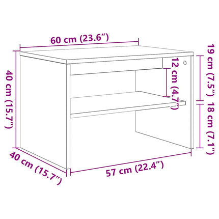 tv-bord 60x40x40 cm konstrueret træ sonoma-eg