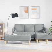 Sofa Sæt 2 pcs Lysegrå 173 x 131 x 67 cm Stof