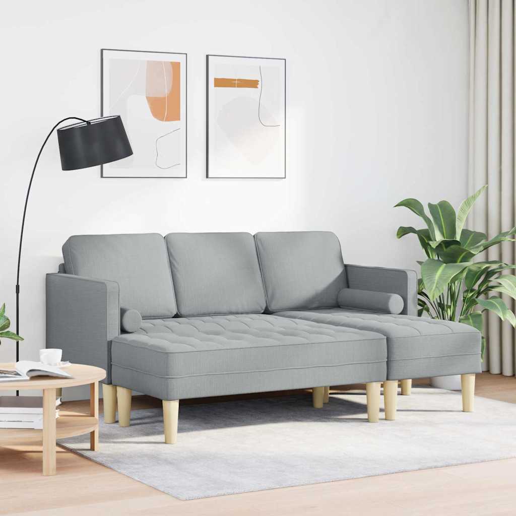 Sofa Sæt 2 pcs Lysegrå 173 x 131 x 67 cm Stof