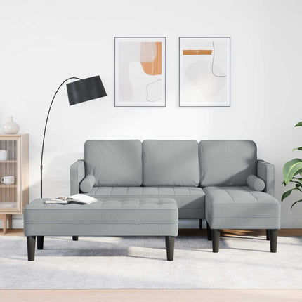 Sofa Sæt med pude 2 pcs Lysegrå Polyester